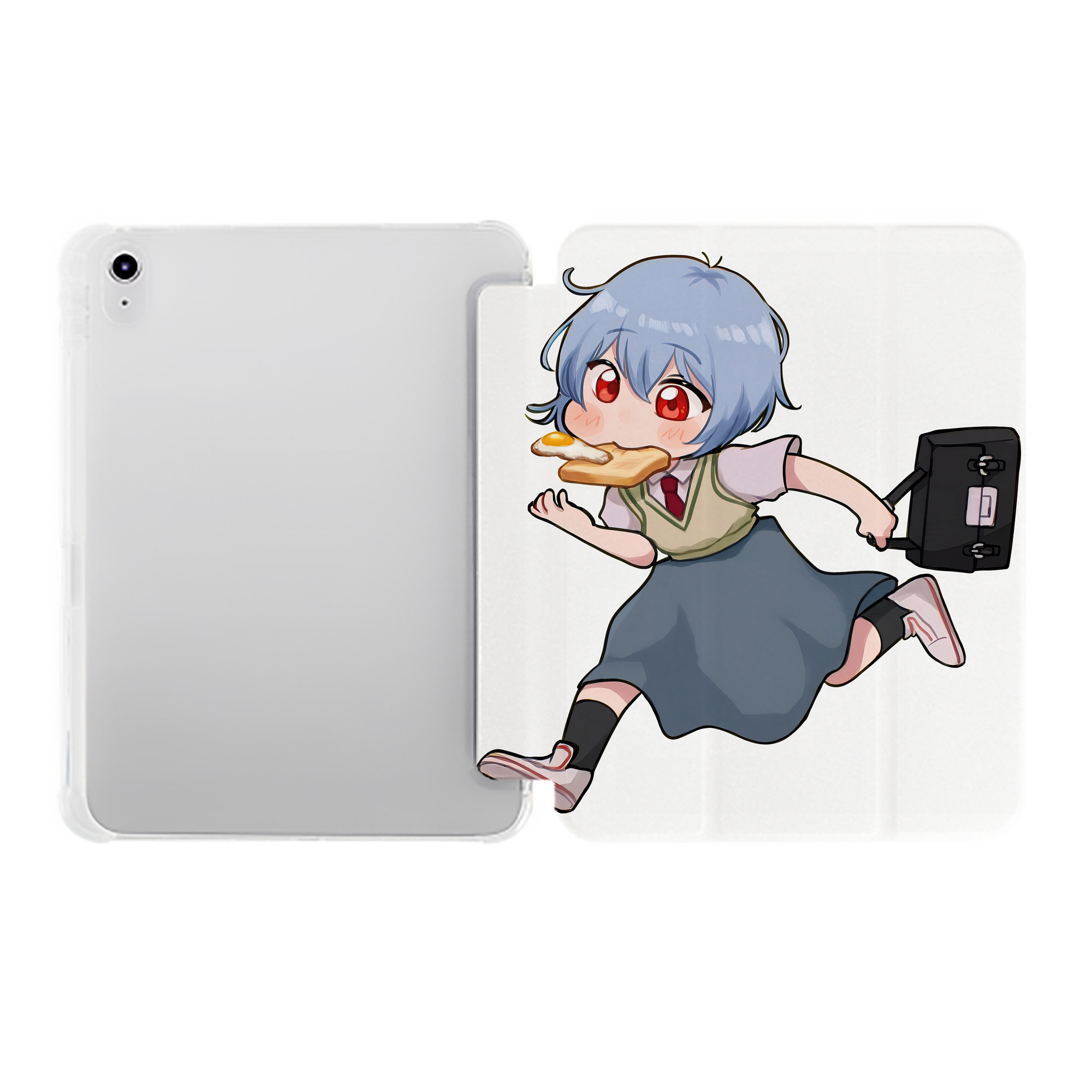 （画像用） EVA 新世紀エヴァンゲリオン IPad ケース ペン収納付き 三つ折りスタンド PUレザー×シリコン 対応機種9.5/10.5/10.9インチ